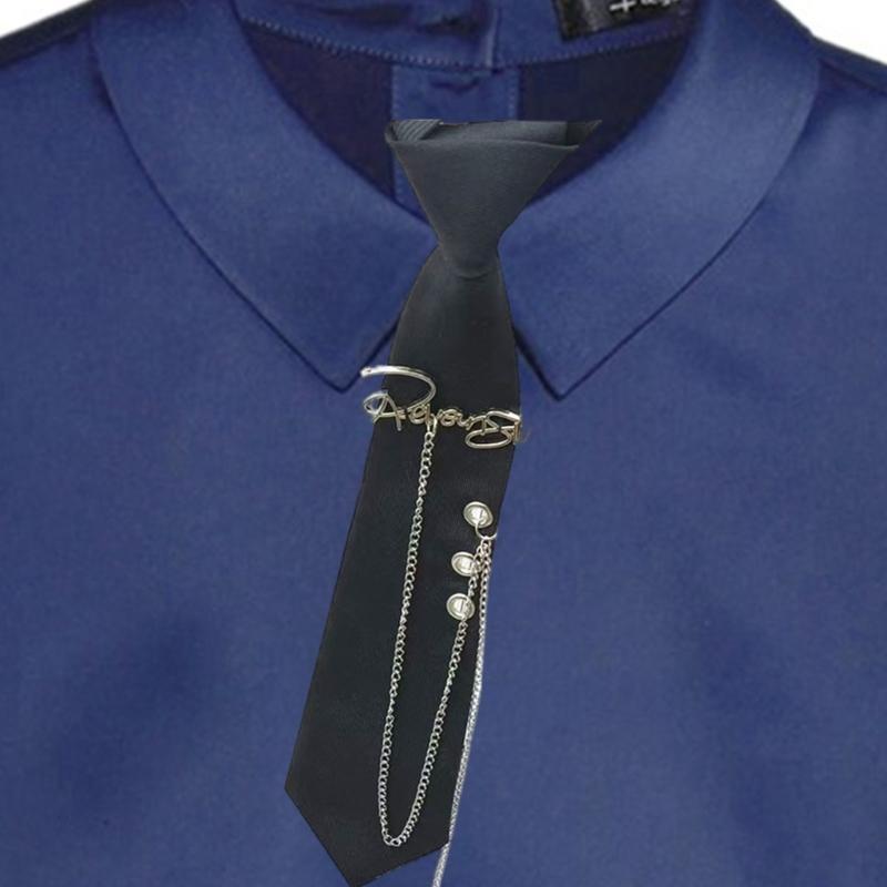 652F Punk Chain Necktie Knotfr - đánh giá và giá Men Formal Party Wear Shirt