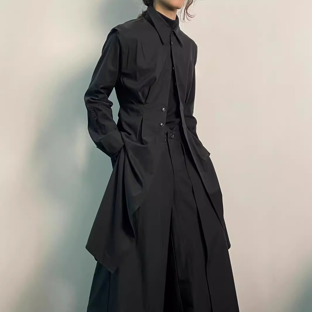 Y2K Gothic Trench Coat Men Dar - đánh giá và giá Men'S Formal Wear Belt