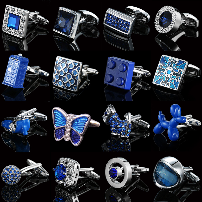 Men's Cufflinks Blue Butterfly - đánh giá và giá Dress Shirt French Cuff