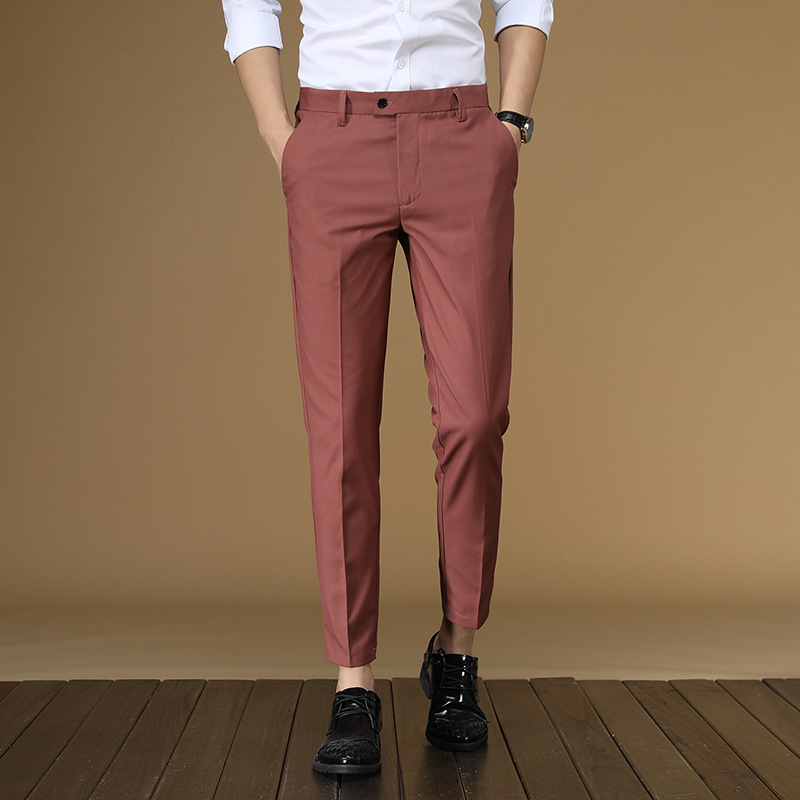 Summer Suit Pants Men Red Blac - đánh giá và giá Men Formal Wear Summer