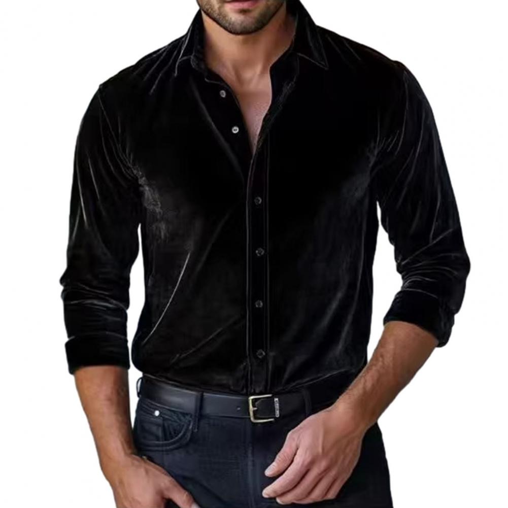 Men Velvet Shirt Men's Velvet  - đánh giá và giá Men Formal Party Wear Shirt