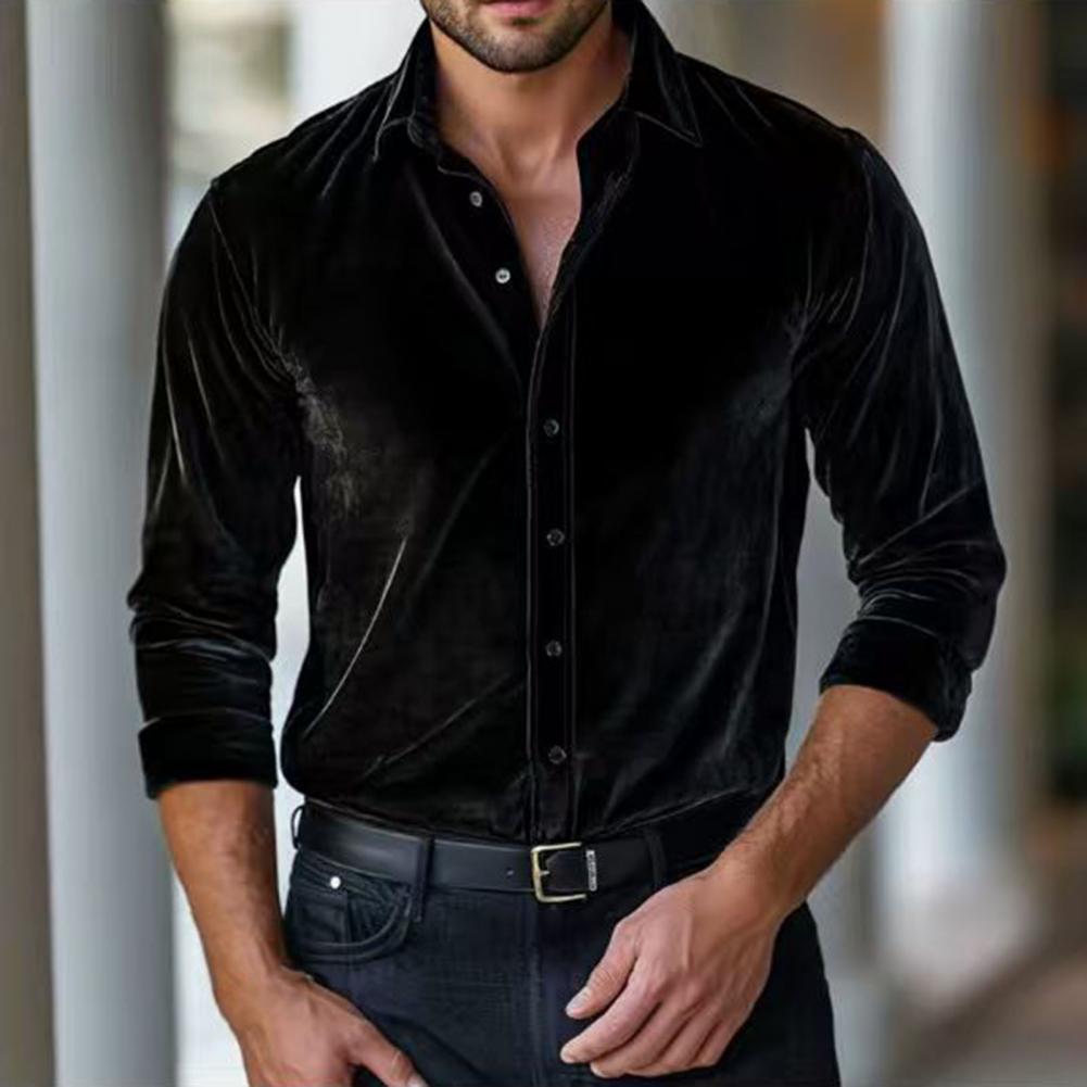 Men Velvet Shirt Men's Velvet  - đánh giá và giá Men Formal Party Wear Shirt