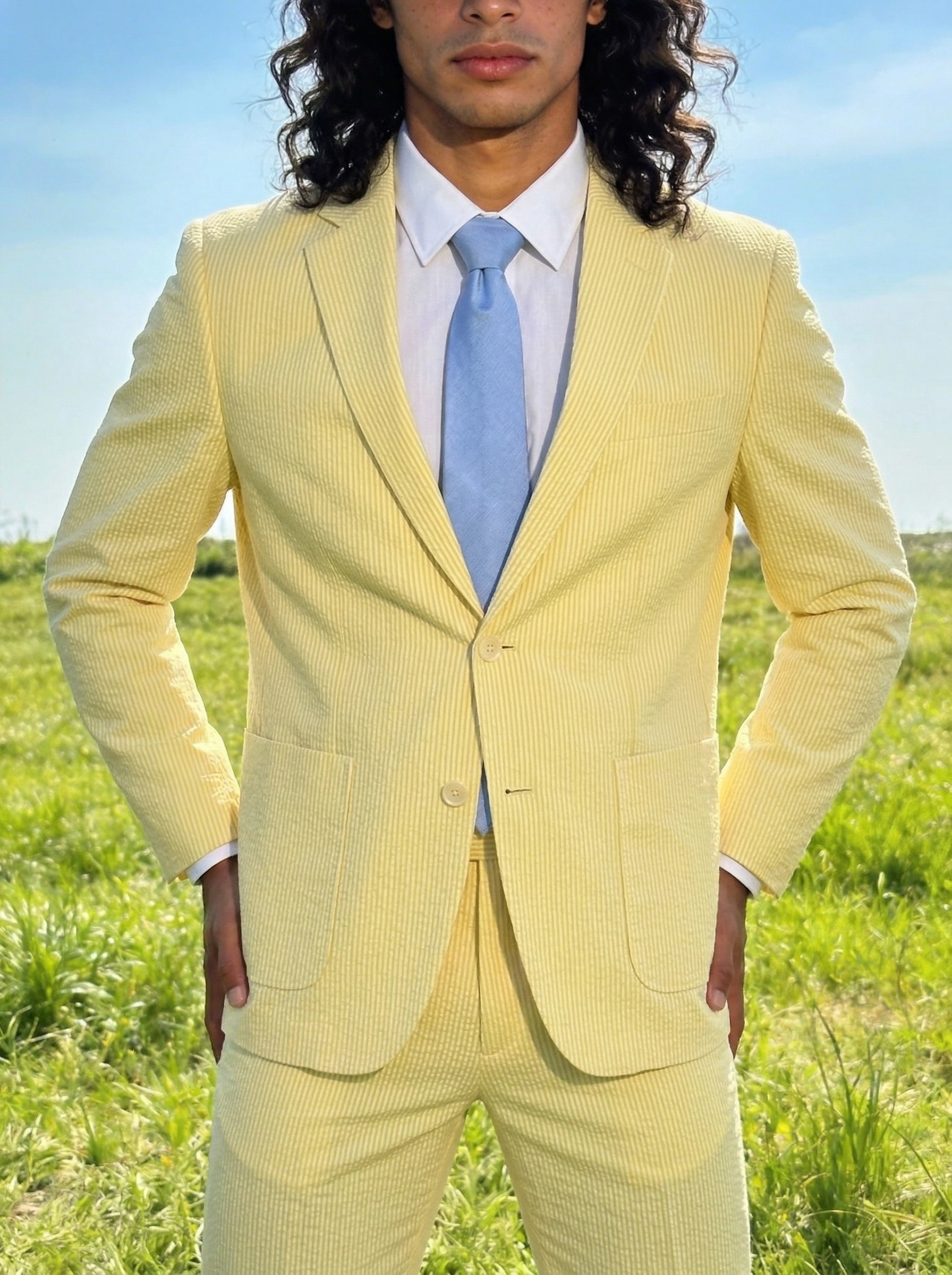 Classic Summer Striped Seersuc - đánh giá và giá Men Formal Wear Summer