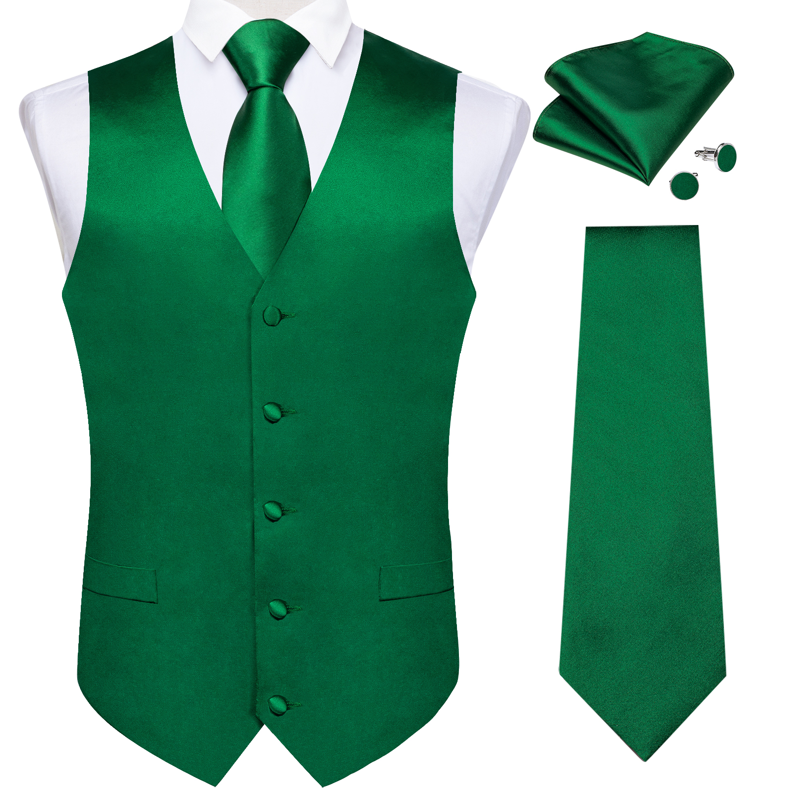Wedding Party Green Men's Vest - đánh giá và giá Men Formal Party Wear Shirt