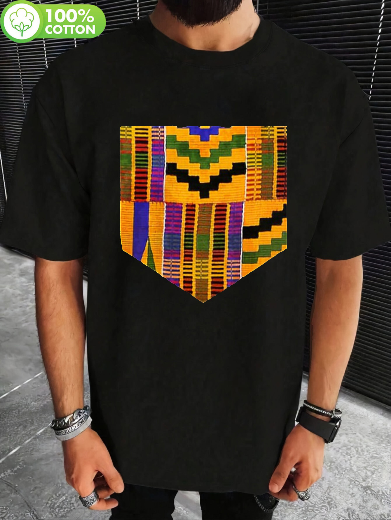 Men'S Kente Dashiki T-Shirt -  - đánh giá và giá Men'S Formal Ethnic Wear