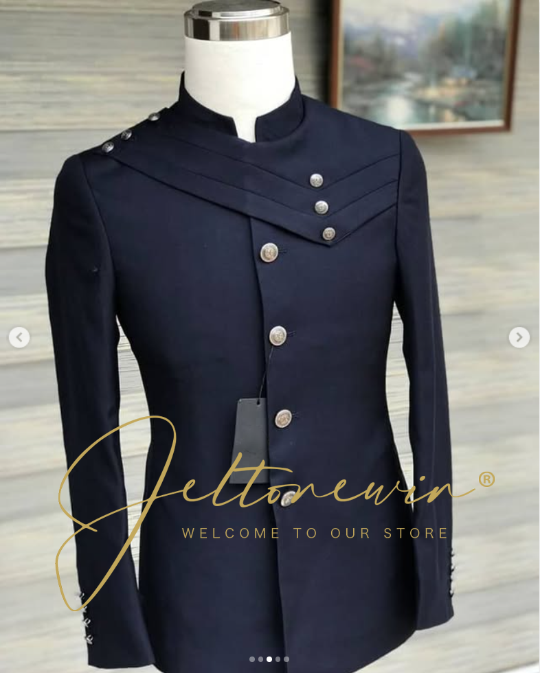 Men's Navy Blue Suit Set with  - đánh giá và giá Men Formal Wear Design