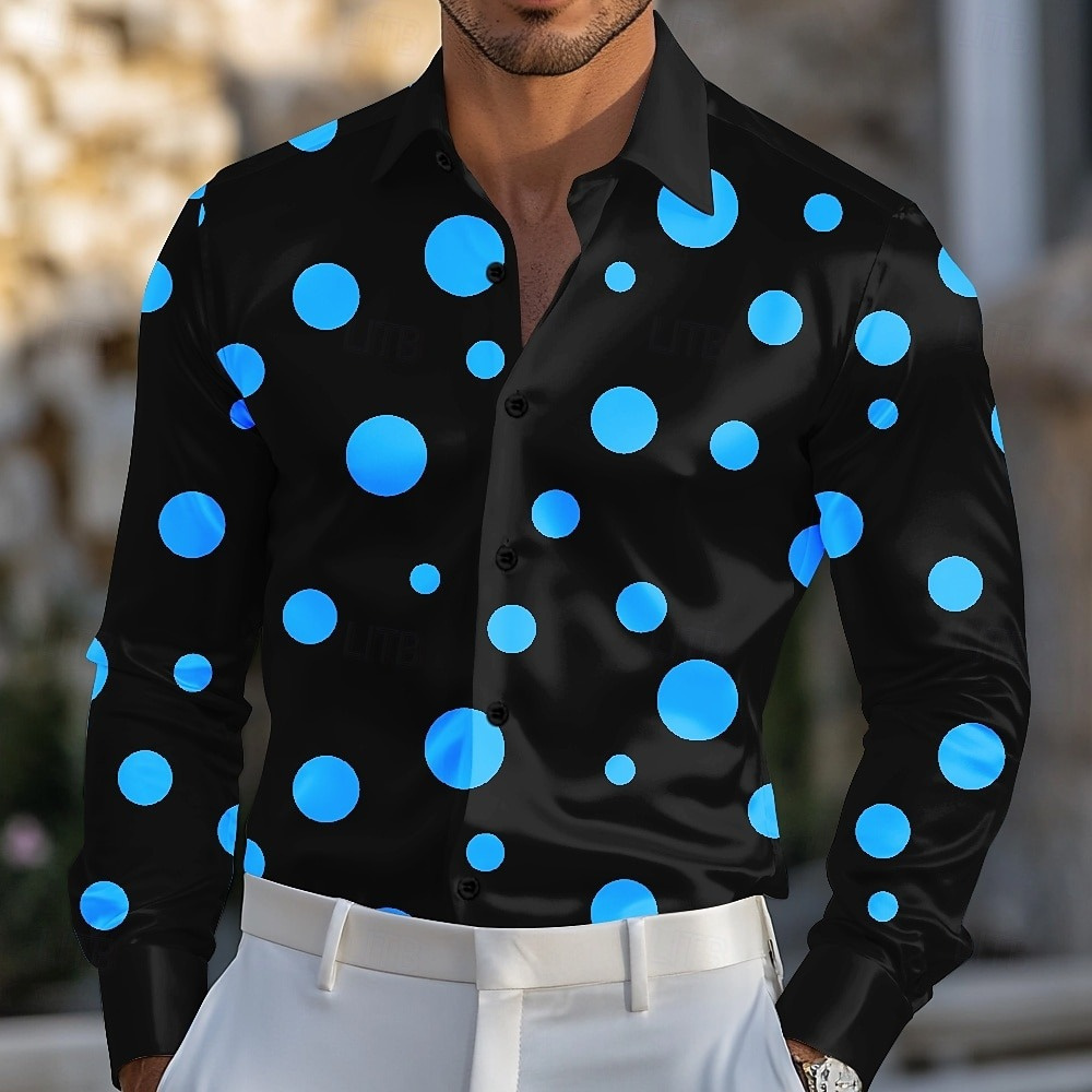 Men's Geometric Polka Dot Shir - đánh giá và giá Men Formal Party Wear Shirt