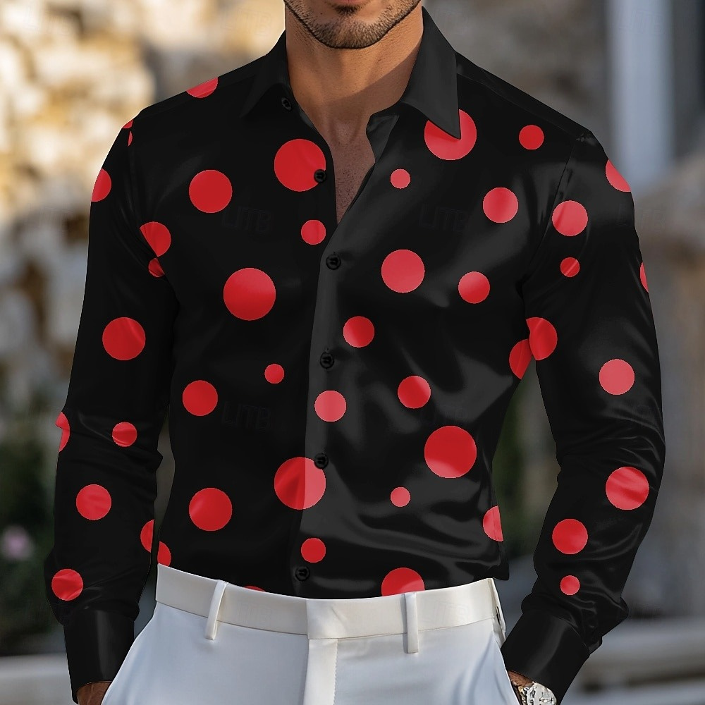 Men's Geometric Polka Dot Shir - đánh giá và giá Men Formal Party Wear Shirt