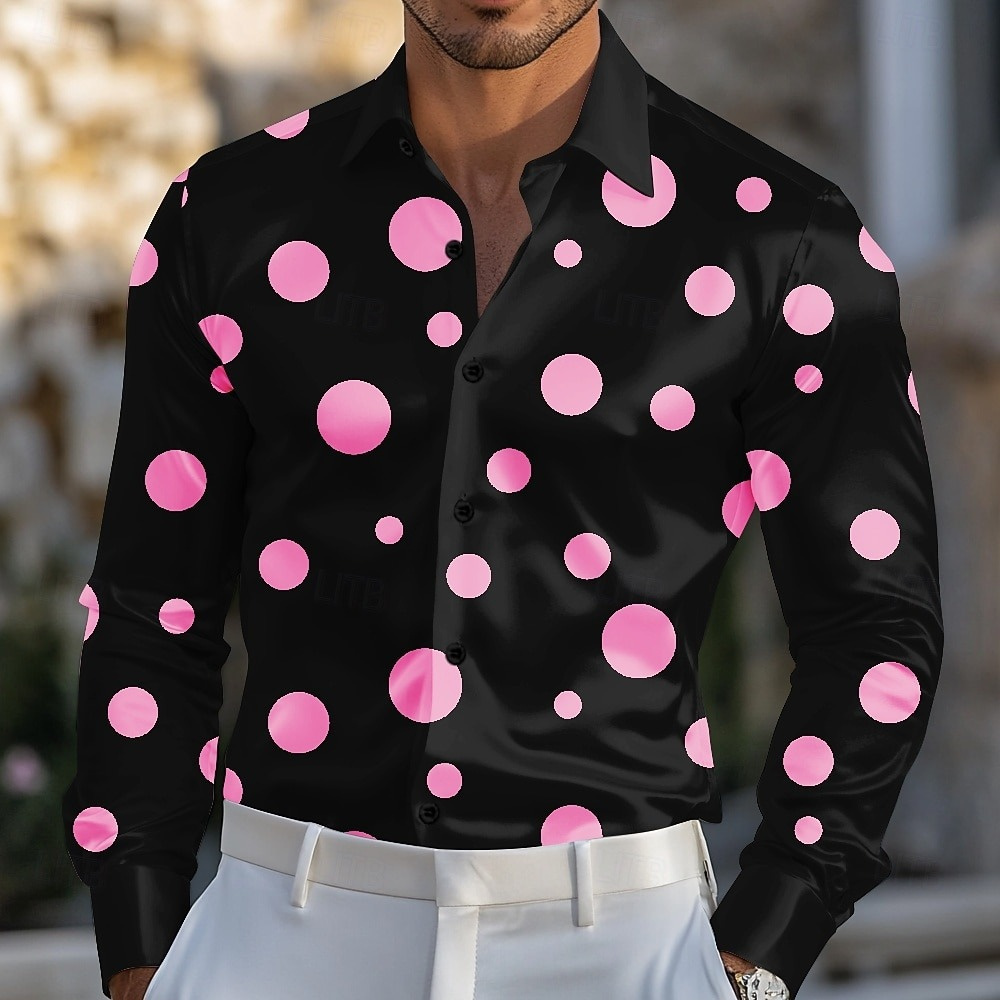 Men's Geometric Polka Dot Shir - đánh giá và giá Men Formal Party Wear Shirt