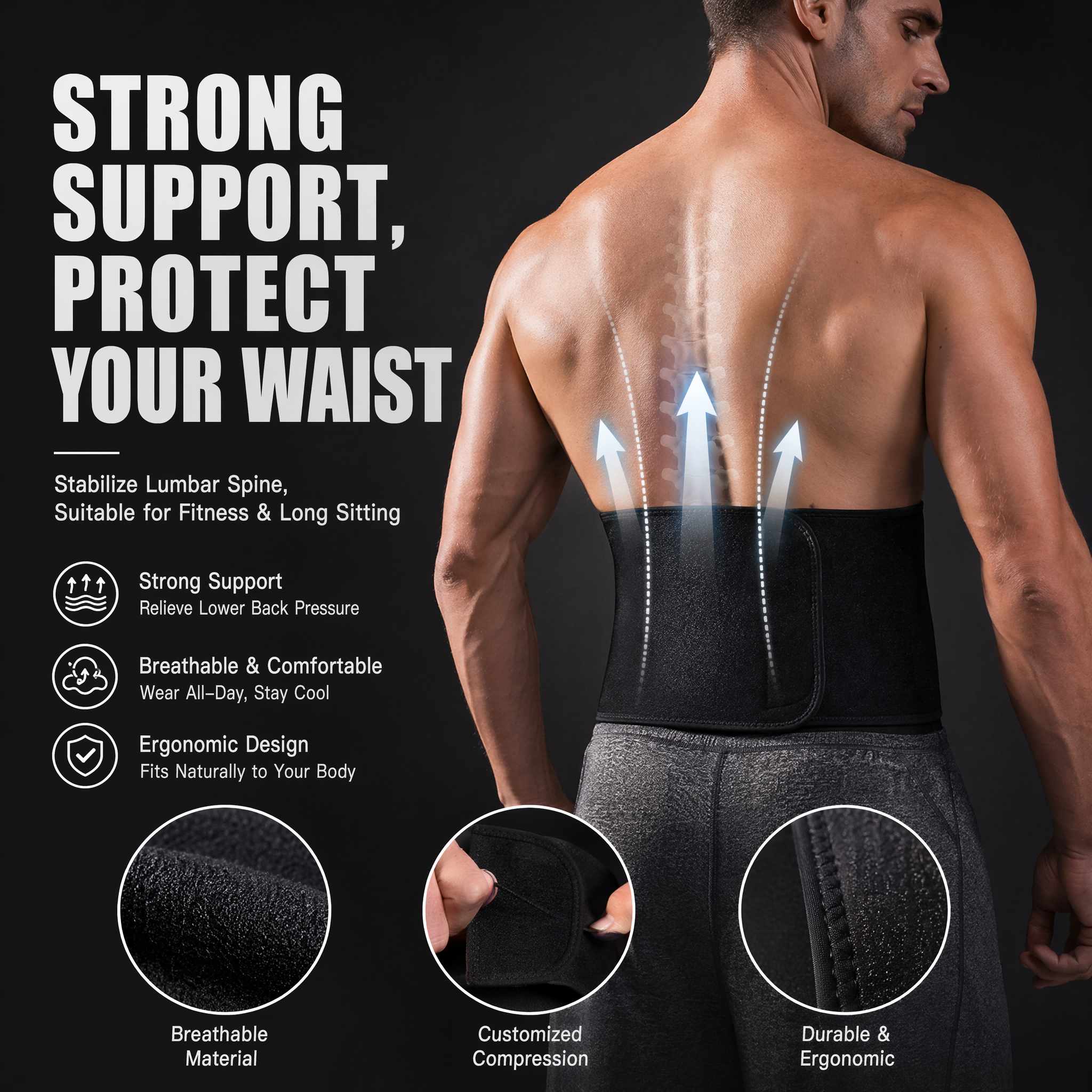 VBOSI Back Support Lumbar Belt - đánh giá và giá Men'S Formal Wear Belt