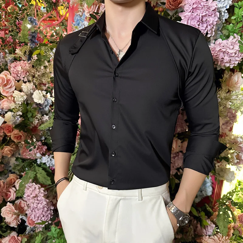 Men Dress Shirt Belt Design Lo - đánh giá và giá Men Formal Party Wear Shirt