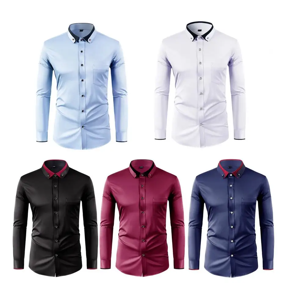 New Men's Fashion Pure Shirt C - đánh giá và giá Men Formal Party Wear Shirt