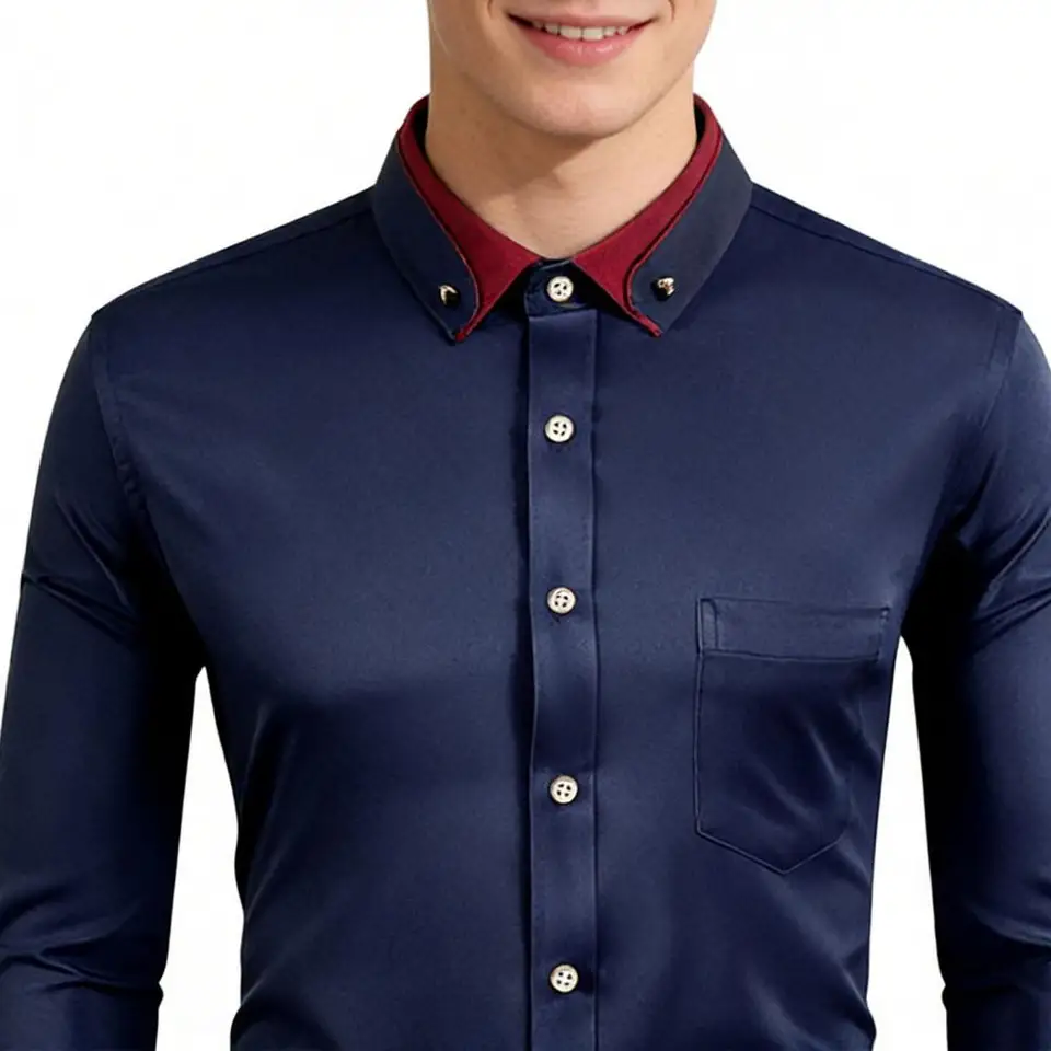 New Men's Fashion Pure Shirt C - đánh giá và giá Men Formal Party Wear Shirt